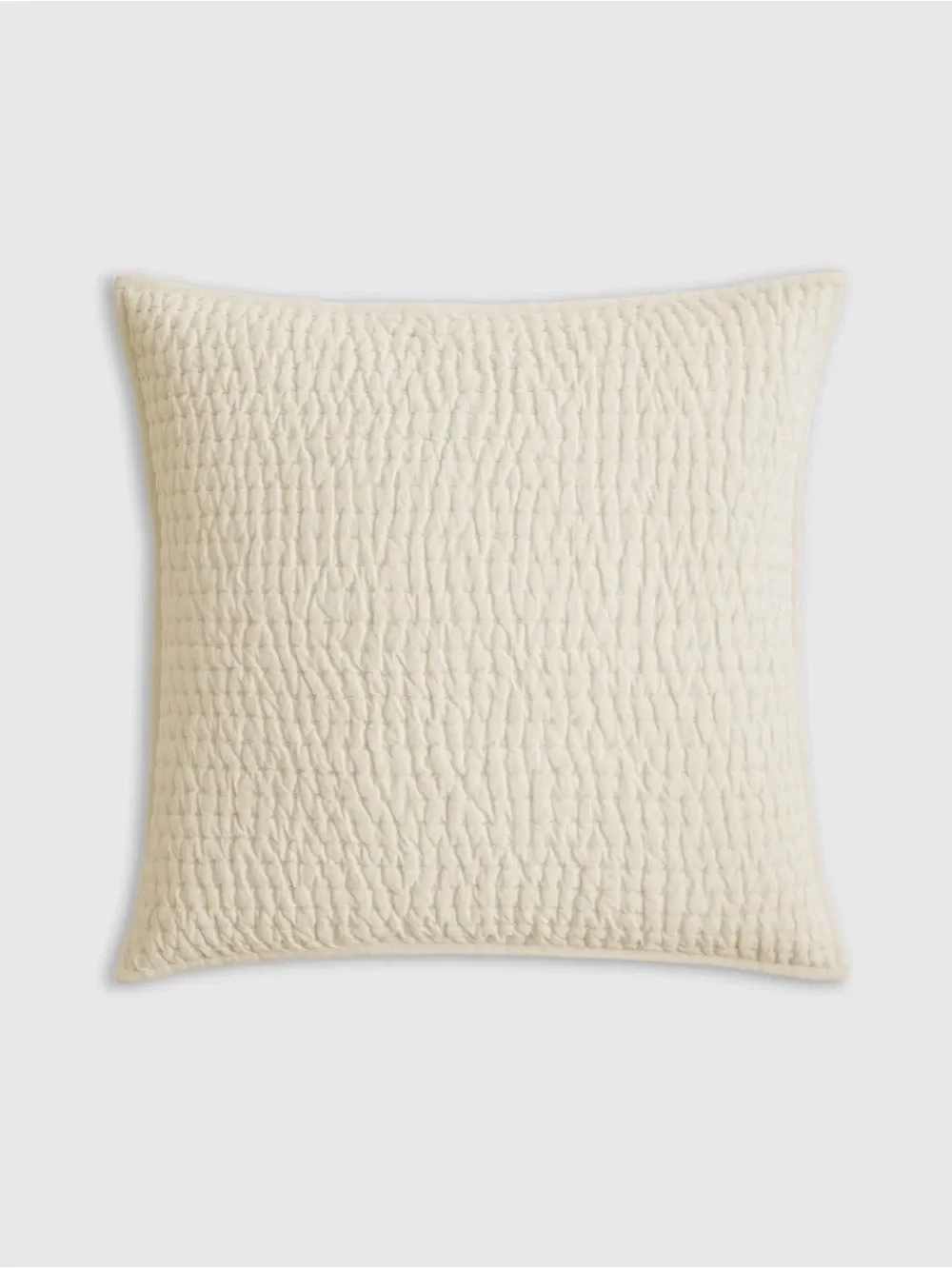 Quince European Linen Cotton Stitch Quilted Euro Sham in Ivory